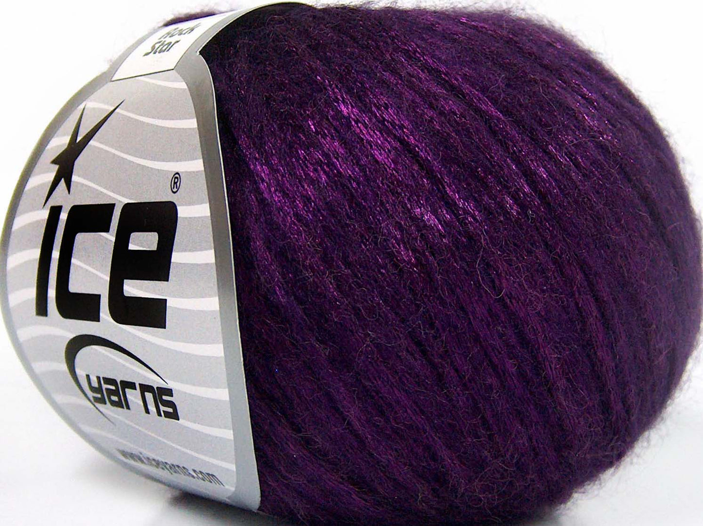 Lot of 8 Skeins Ice Yarns ROCK STAR (19% Merino Wool) Hand Knitting Yarn Purple