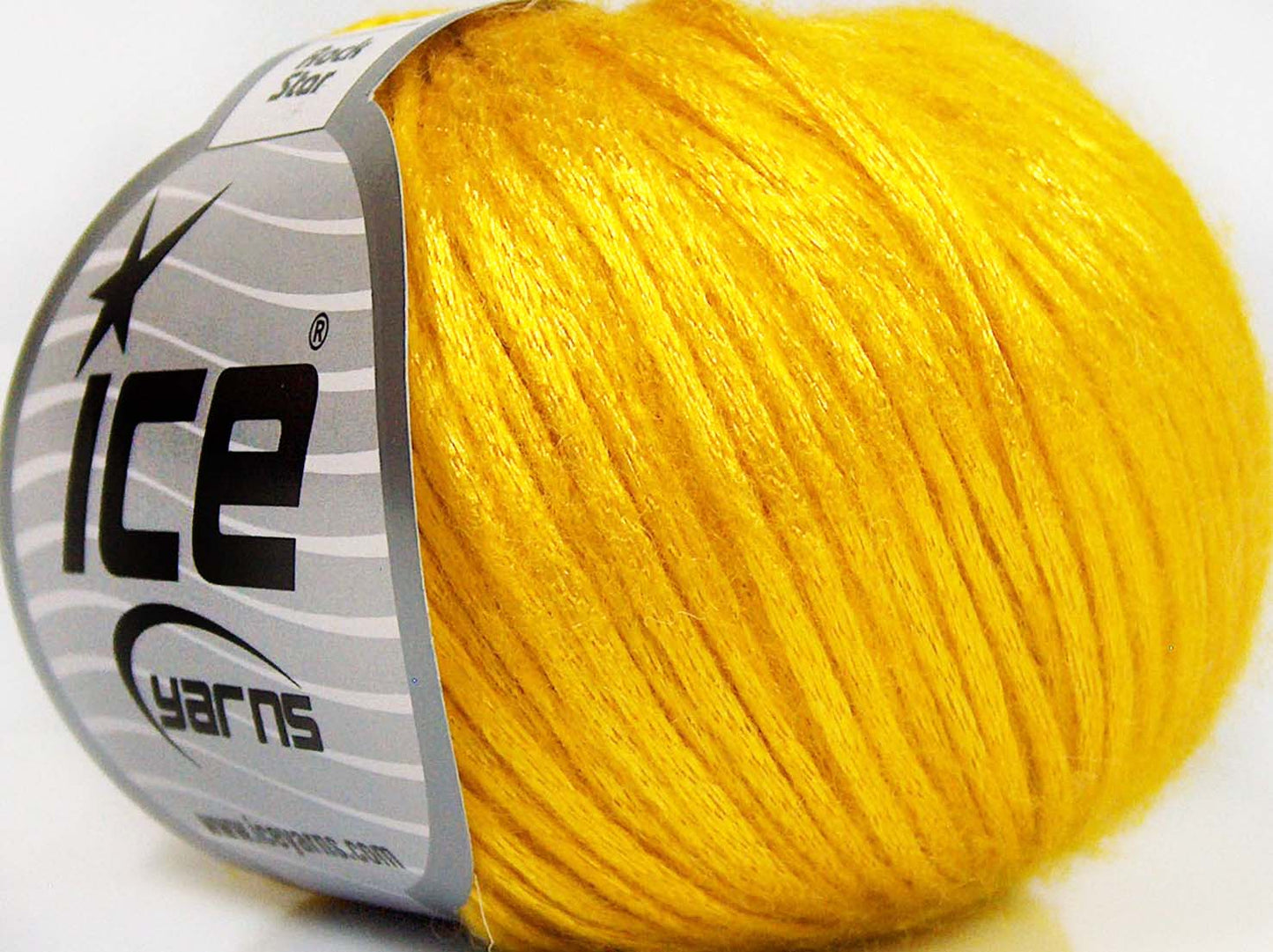 Lot of 8 Skeins Ice Yarns ROCK STAR (19% Merino Wool) Hand Knitting Yarn Yellow
