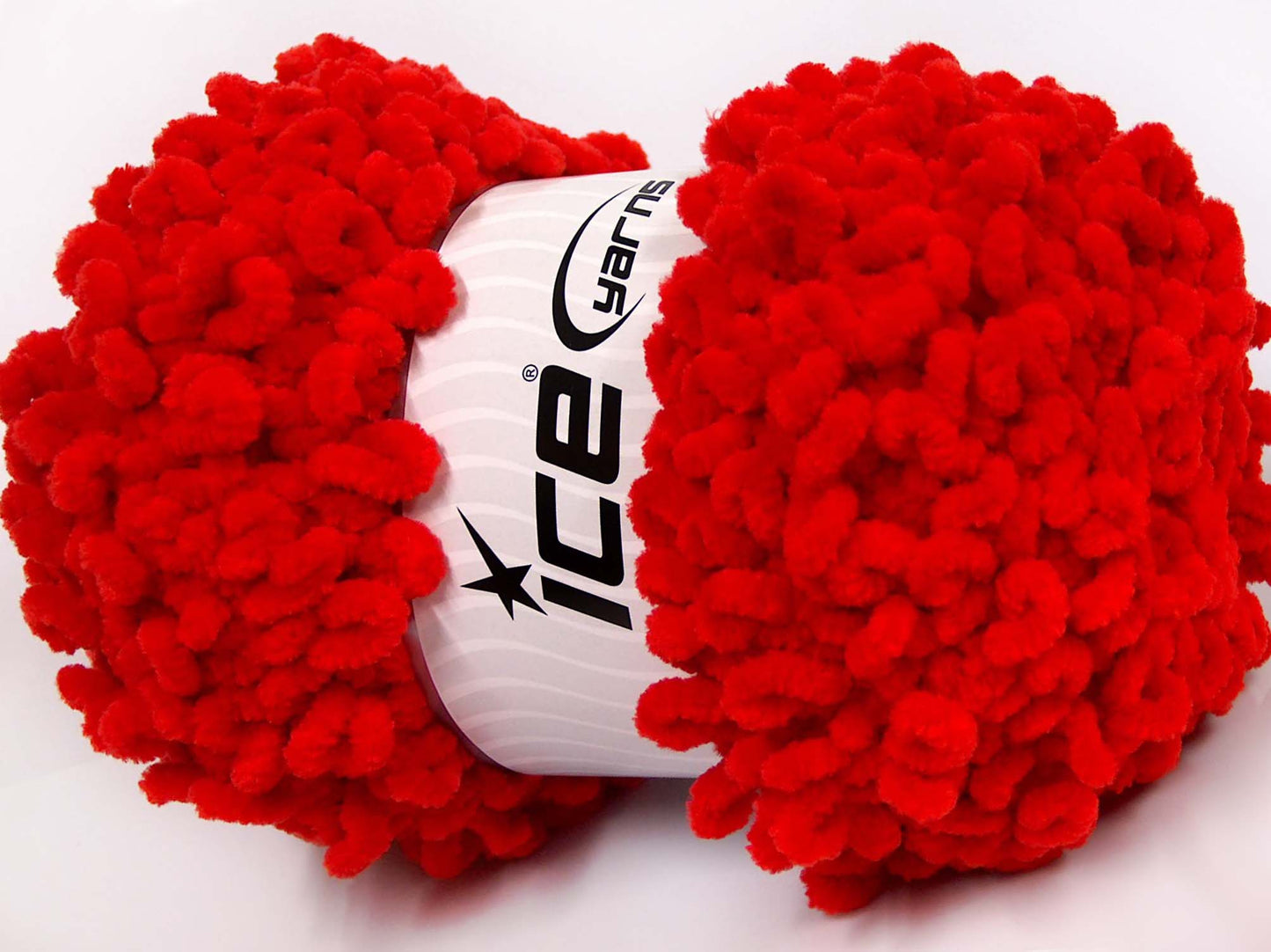 Lot of 4 x 100gr Skeins Ice Yarns CHENILLE LOOP (100% MicroFiber) Yarn Red