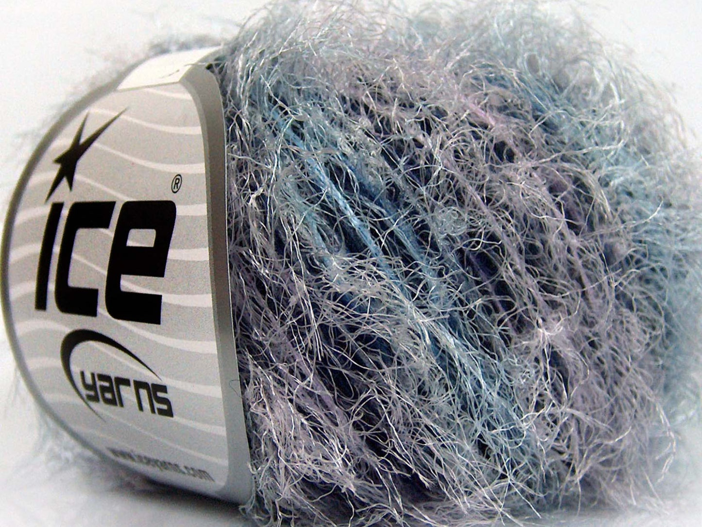 Lot of 8 Skeins Ice Yarns SALE EYELASH BLEND (30% Wool) Yarn Light Lilac Light Blue Purple