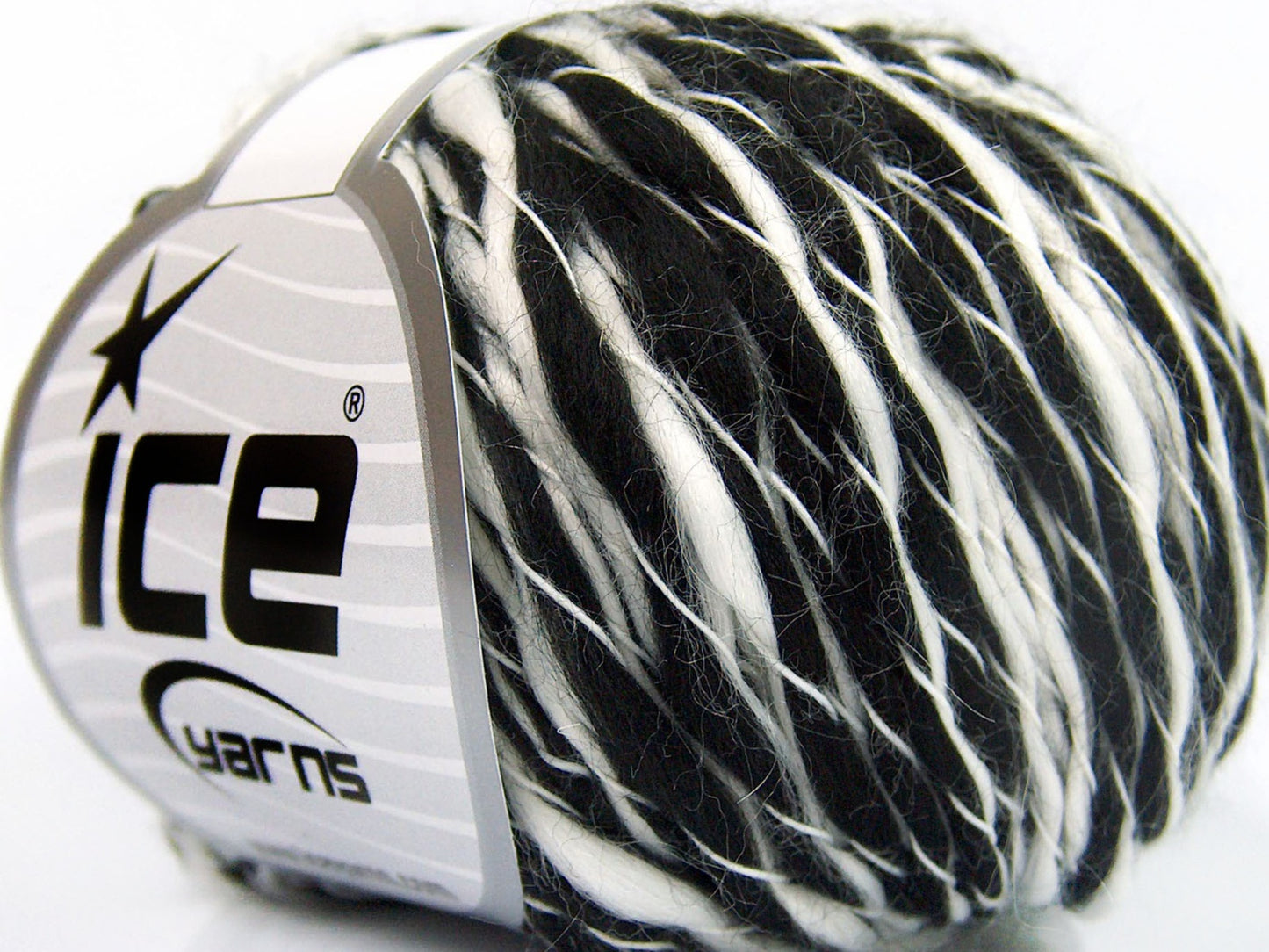 Lot of 8 Skeins Ice Yarns SALE WINTER (40% Wool) Hand Knitting Yarn Black White