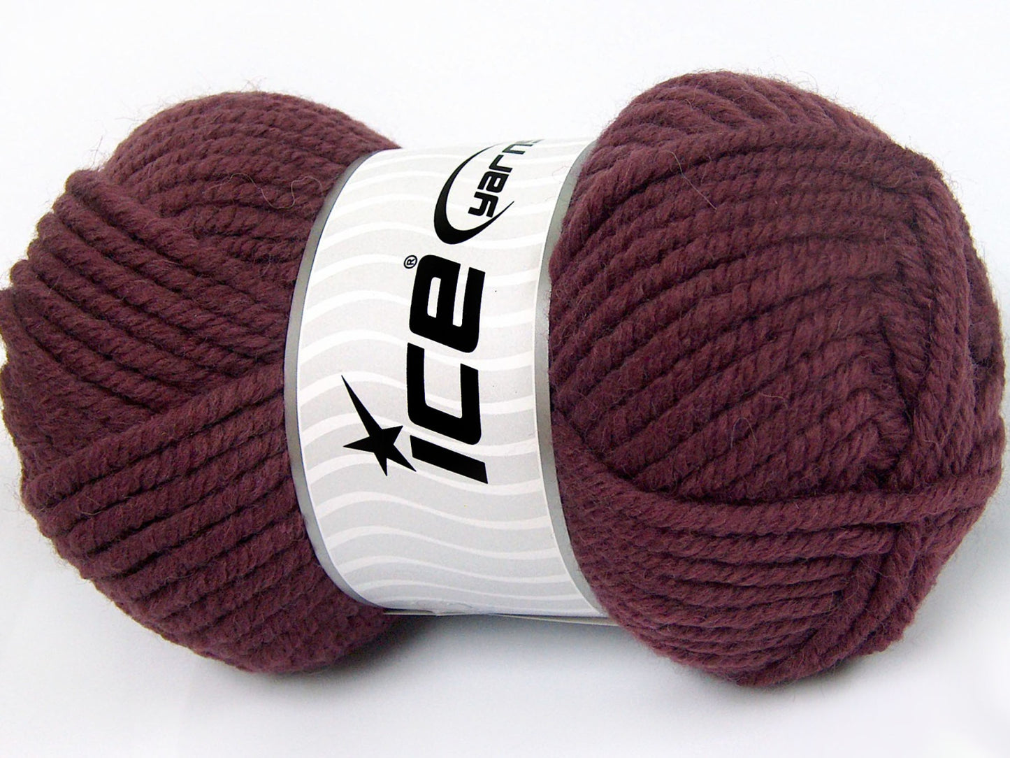 Lot of 4 x 100gr Skeins Ice Yarns ELITE WOOL SUPERBULKY (50% Wool) Yarn Rose Brown