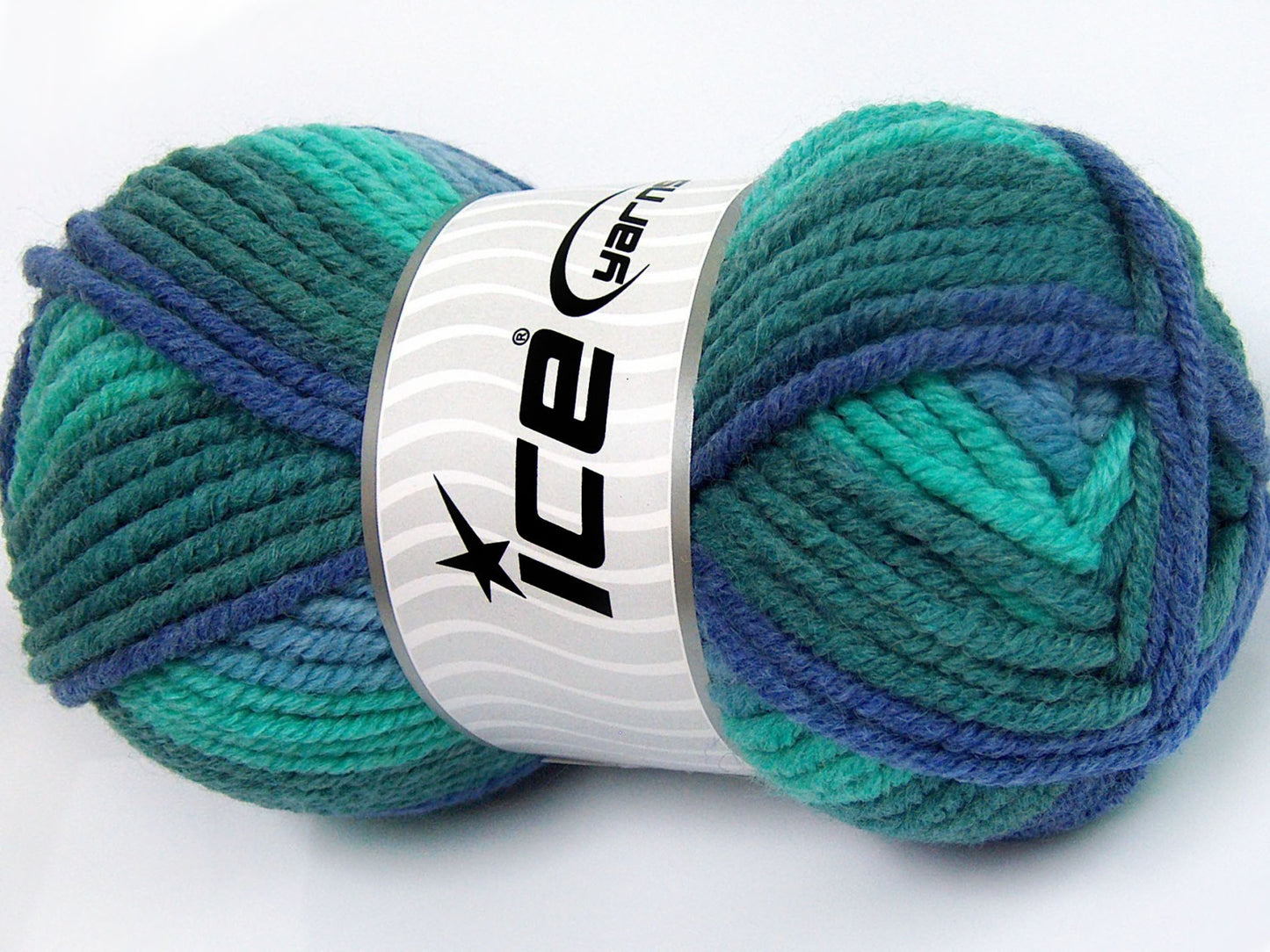 Lot of 4 x 100gr Skeins Ice Yarns ELITE WOOL SUPERBULKY (50% Wool) Yarn Green Shades Blue Shades