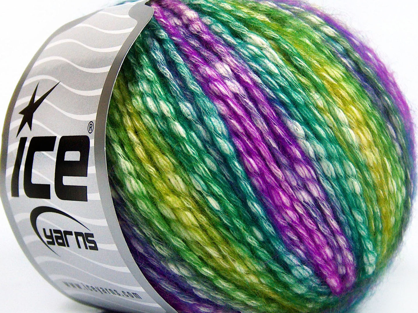 Lot of 8 Skeins Ice Yarns COTTON PASTEL (77% Cotton) Yarn Green Shades Dark Fuchsia