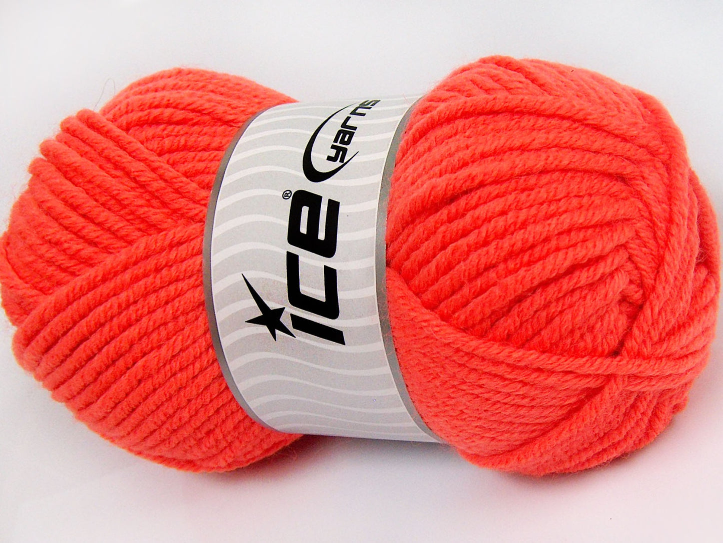 Lot of 4 x 100gr Skeins Ice Yarns WOOL CHUNKY (30% Wool) Yarn Neon Orange