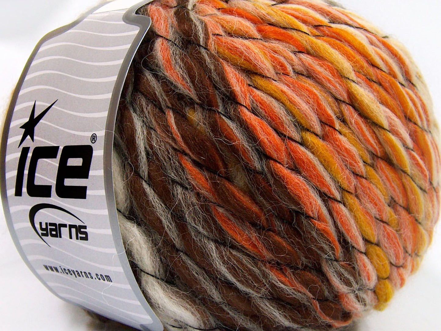 Lot of 2 x 150gr Skeins Ice Yarns ALPACA COLOR JUMBO (15% Alpaca 15% Wool) Yarn Brown Orange Gold Beige