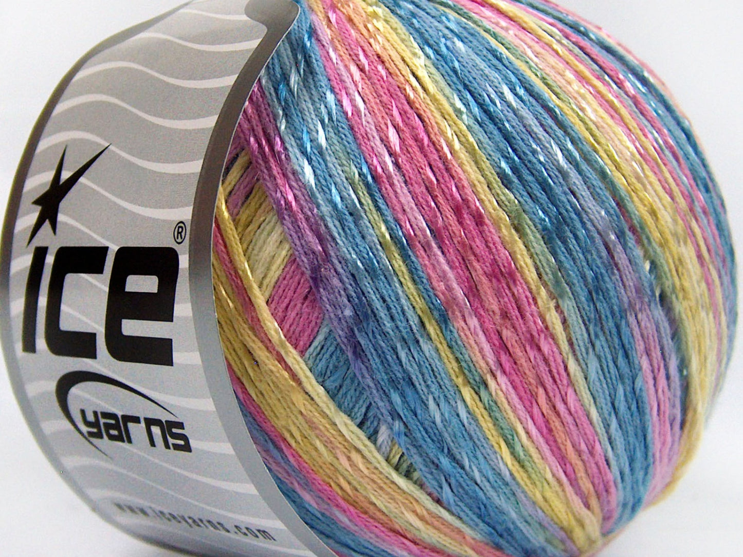 Lot of 4 x 100gr Skeins Ice Yarns SUMMER (70% Mercerized Cotton 30% Viscose) Yarn Blue Pink Olive Green