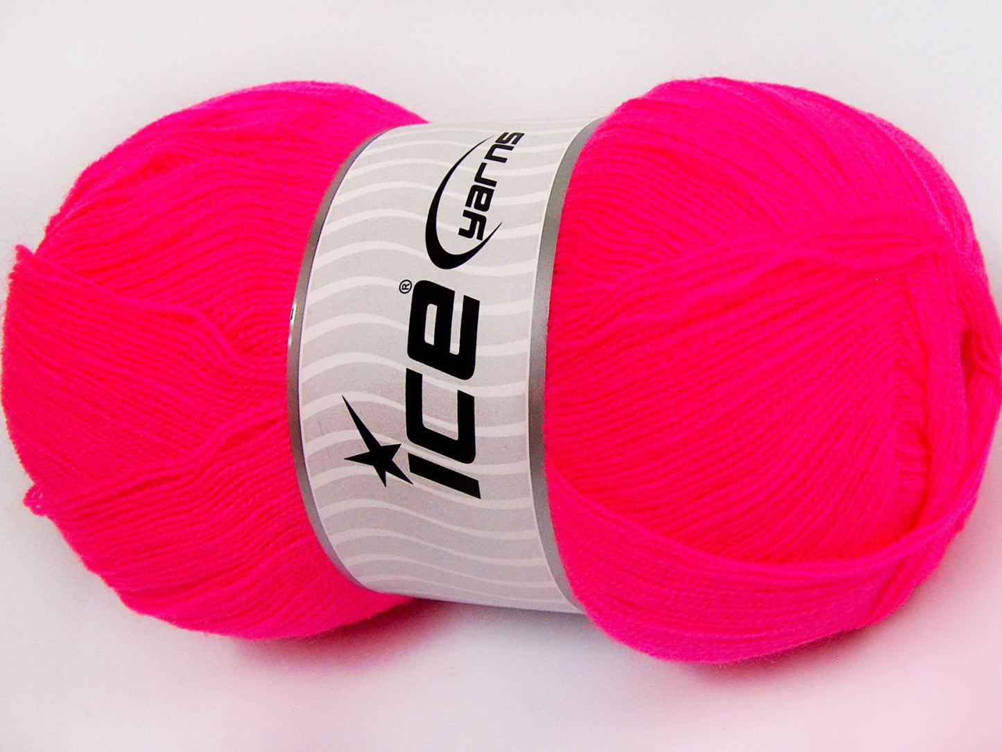 Lot of 4 x 100gr Skeins Ice Yarns KRISTAL Hand Knitting Yarn Neon Pink