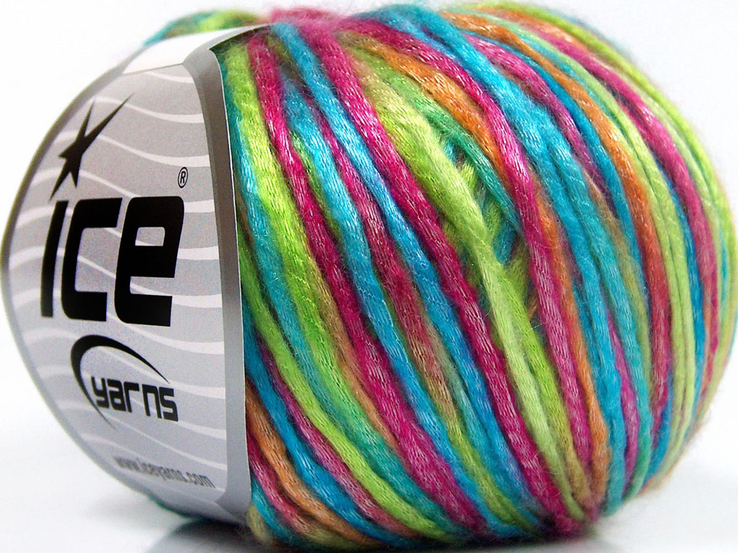 Lot of 8 Skeins Ice Yarns ROCKABILLY COLOR (67% Tencel) Yarn Turquoise Green Fuchsia Gold