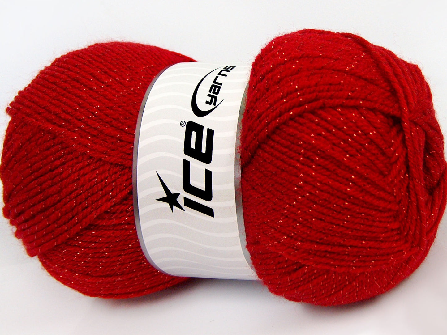 Lot of 4 x 100gr Skeins Ice Yarns STAR GLITZ Hand Knitting Yarn Red