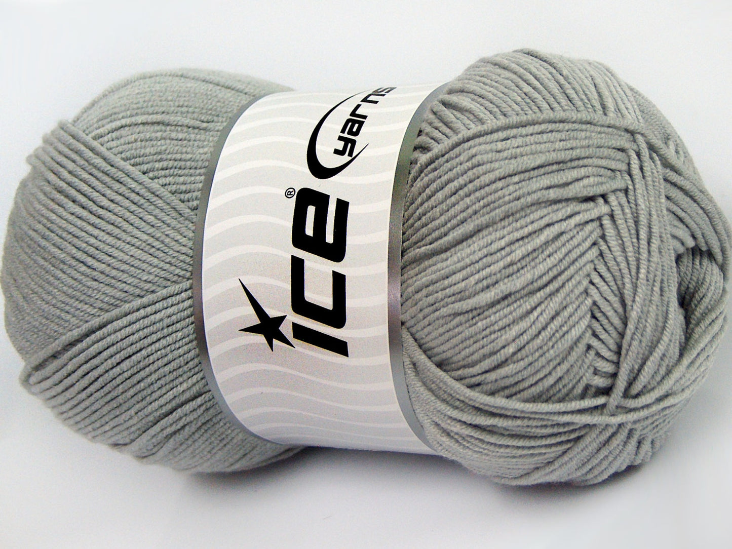 Lot of 4 x 100gr Skeins Ice Yarns LORENA (50% Cotton) Yarn Light Grey