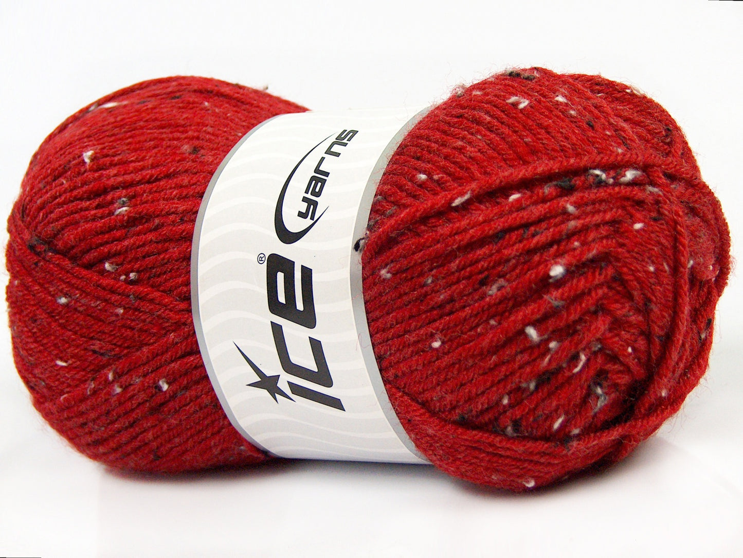 Lot of 4 x 100gr Skeins Ice Yarns SUPER TWEED (20% Wool 5% Viscose) Yarn Dark Red
