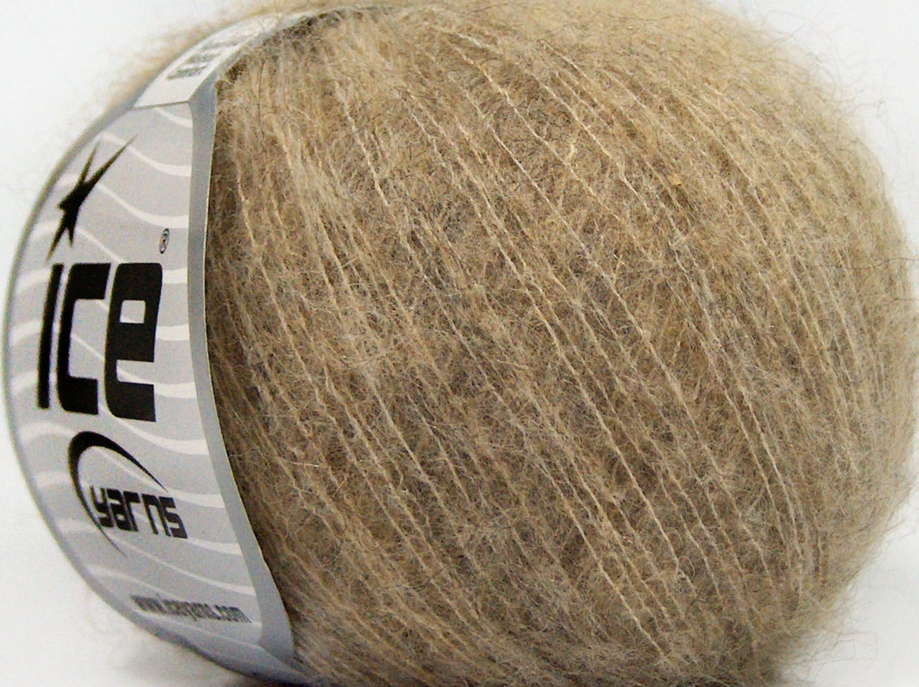 Lot of 10 Skeins Ice Yarns SUPERKID MOHAIR COMFORT (41% SuperKid Mohair 11% Merino Wool) Yarn Camel Melange