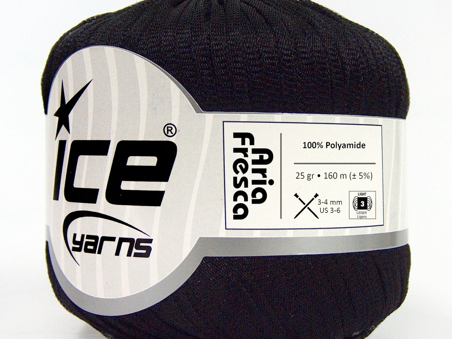 Lot of 6 Skeins Ice Yarns ARIA FRESCA Hand Knitting Yarn Black