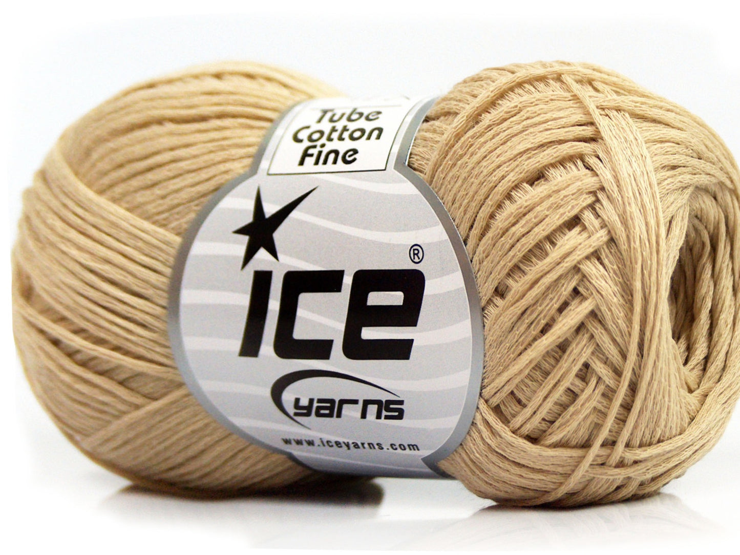 Lot of 8 Skeins Ice Yarns TUBE COTTON FINE (67% Cotton) Yarn Dark Cream