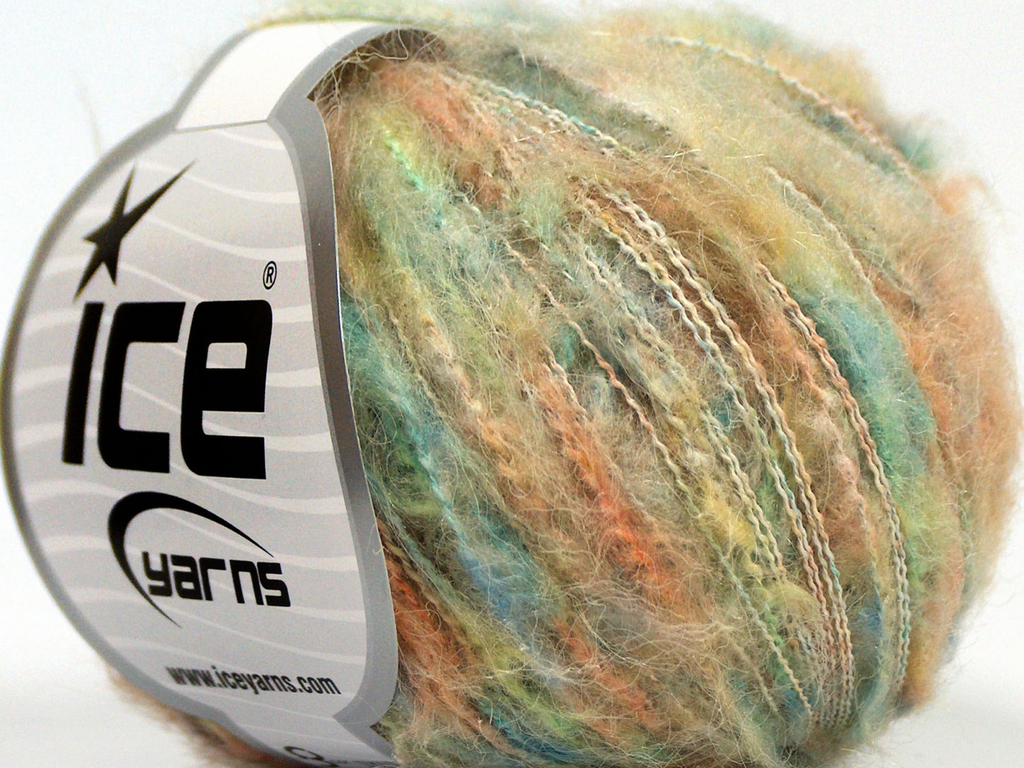 Lot of 6 Skeins Ice Yarns SALE MOHAIR-WOOL BLEND (40% Mohair) Yarn Blue Green Yellow Salmon