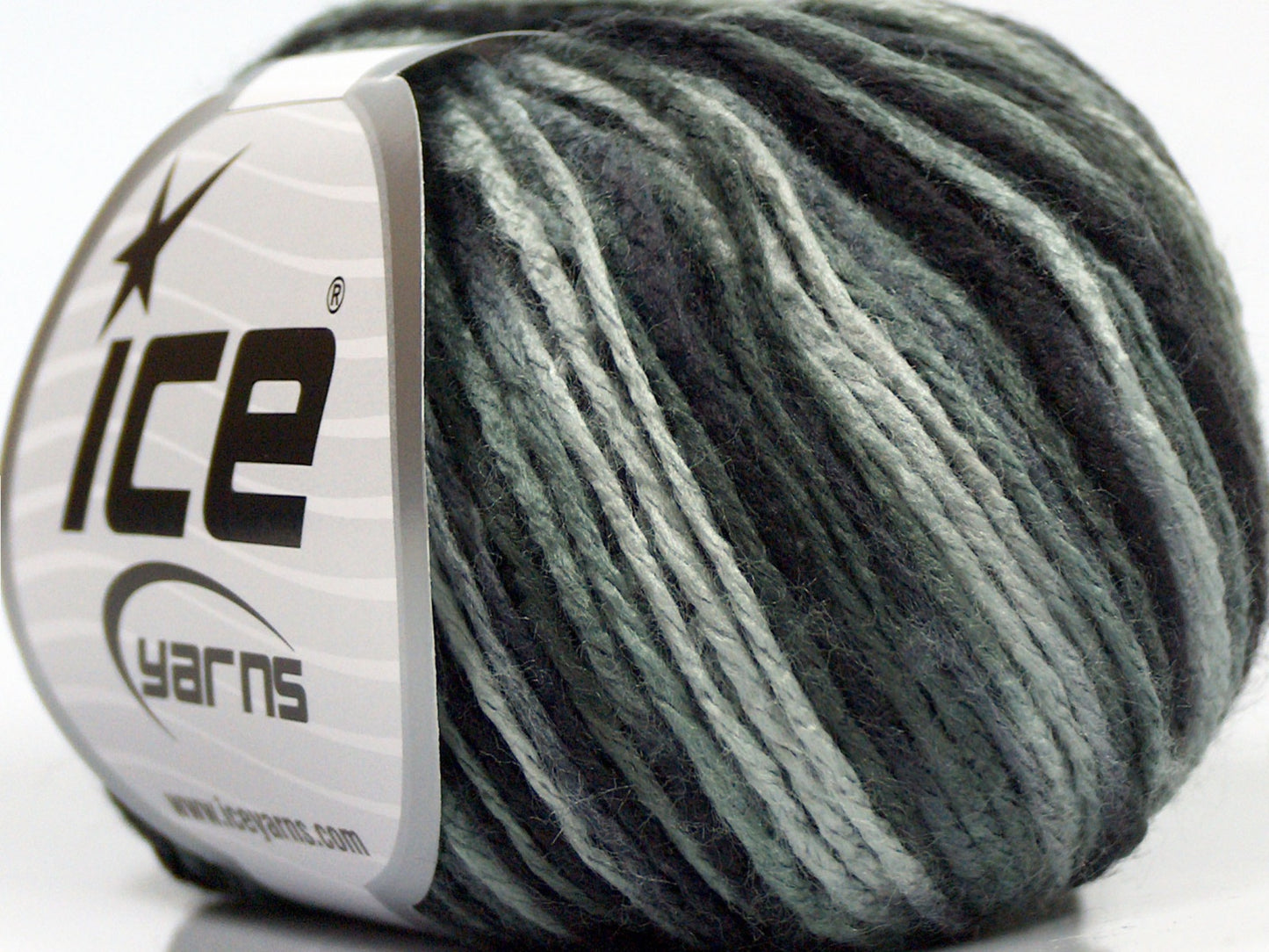 Lot of 8 Skeins Ice Yarns SALE SELF-STRIPING Yarn Black Grey Shades