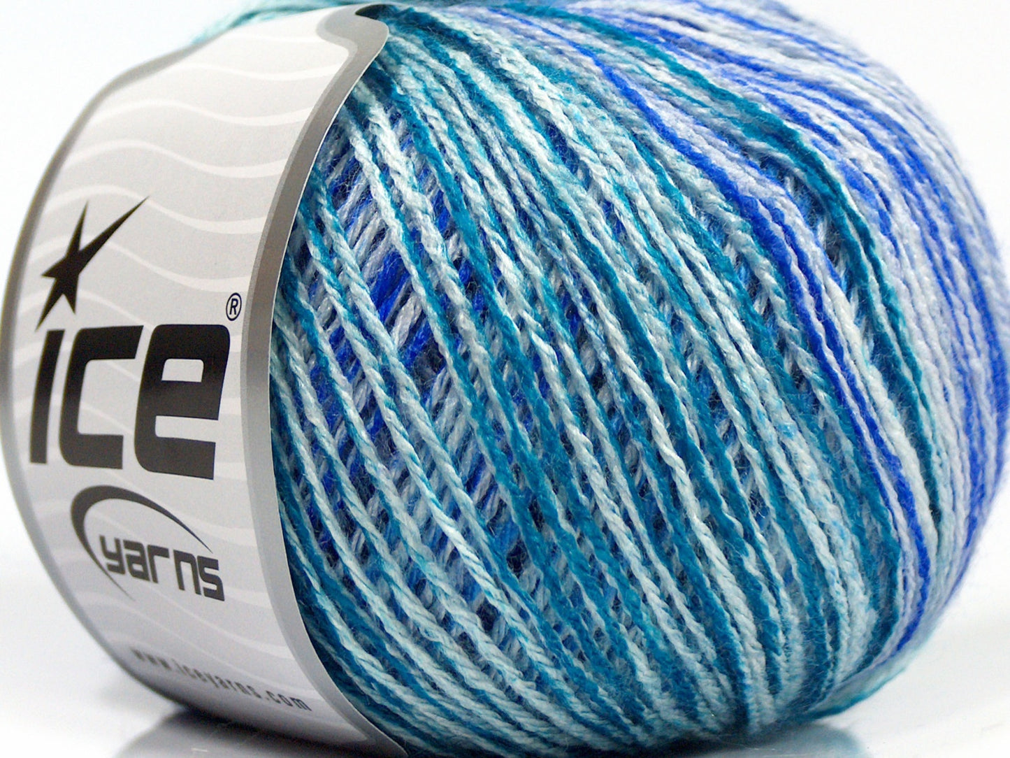 Lot of 8 Skeins Ice Yarns SALE SELF-STRIPING Yarn Turquoise Shades Purple White
