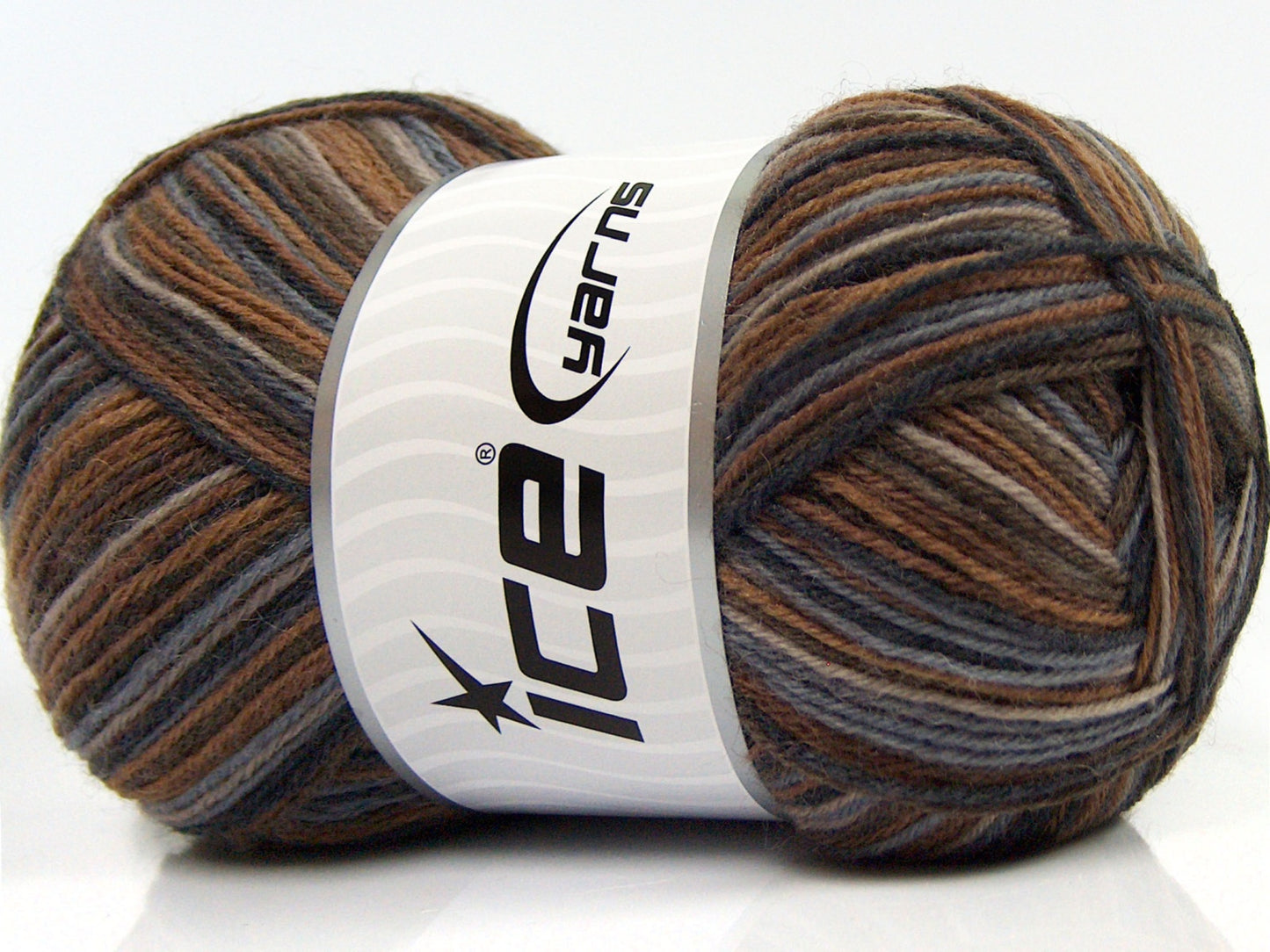 Lot of 4 x 100gr Skeins Ice Yarns MAGIC SOCK (75% Superwash Wool) Yarn Brown Light Grey Beige