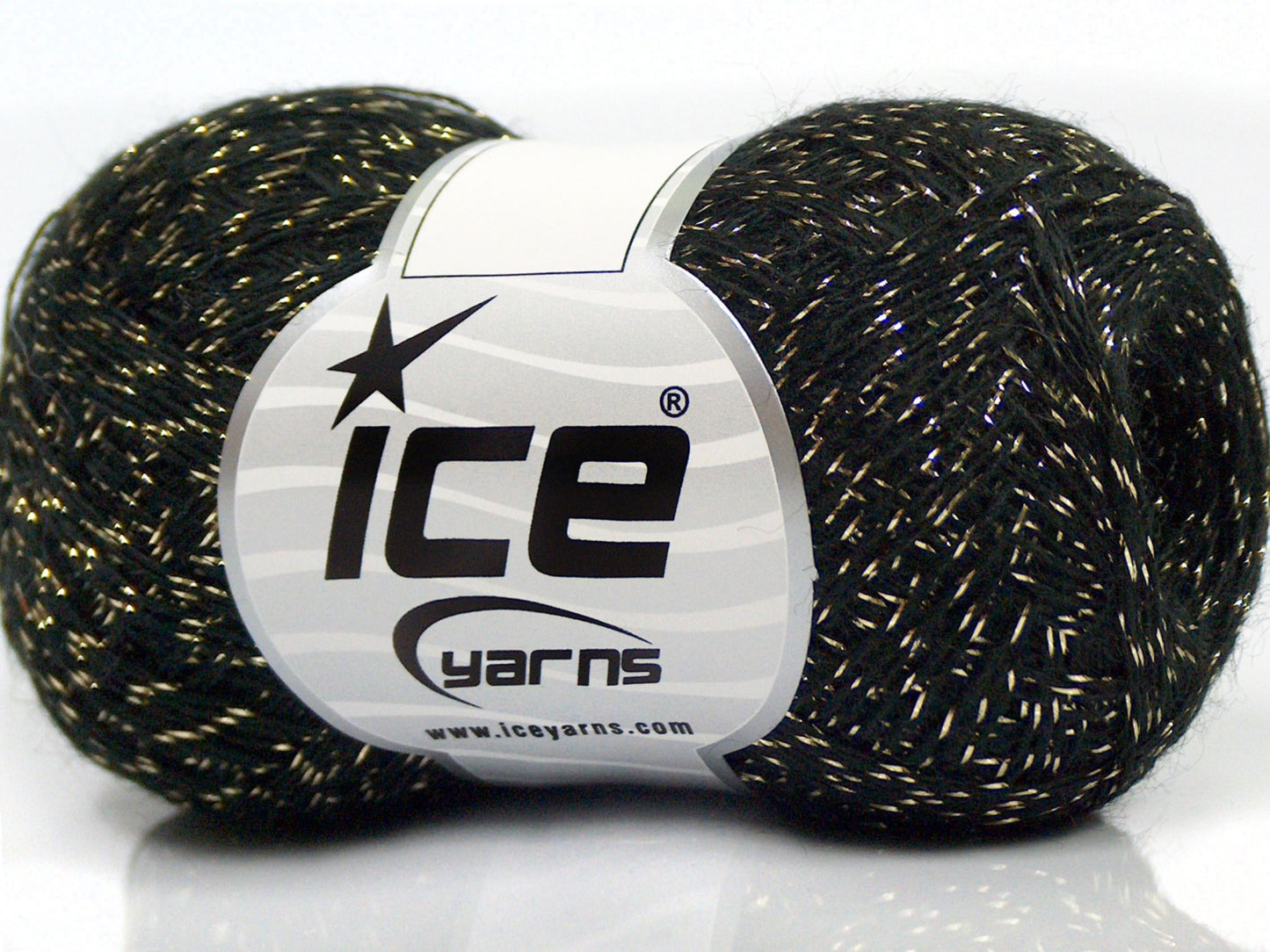 Lot of 8 Skeins Ice Yarns SALE METALLIC Hand Knitting Yarn Black Gold