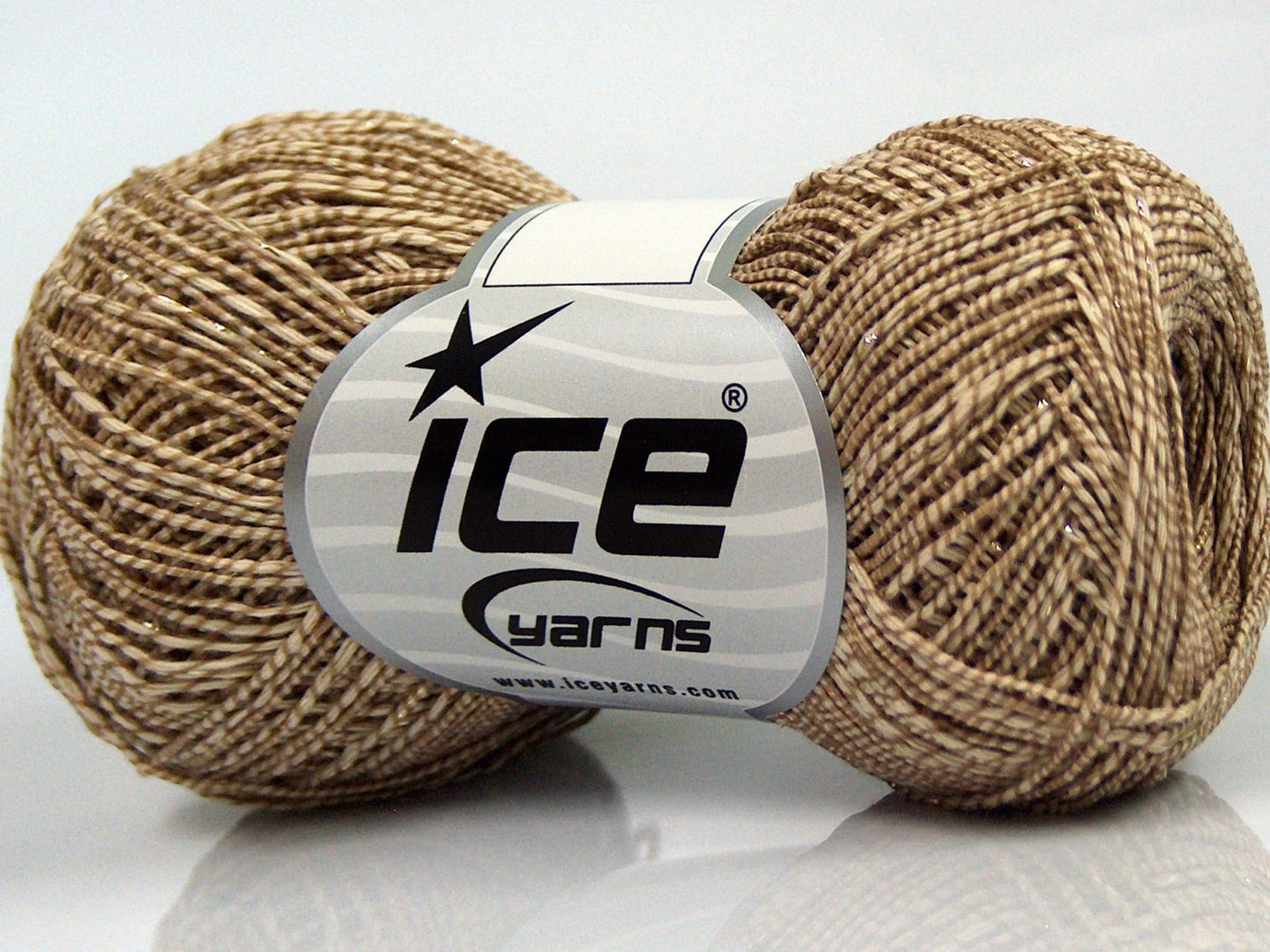 Lot of 8 Skeins Ice Yarns ALDEBARAN GLITZ (50% Cotton) Yarn Cream Light Camel