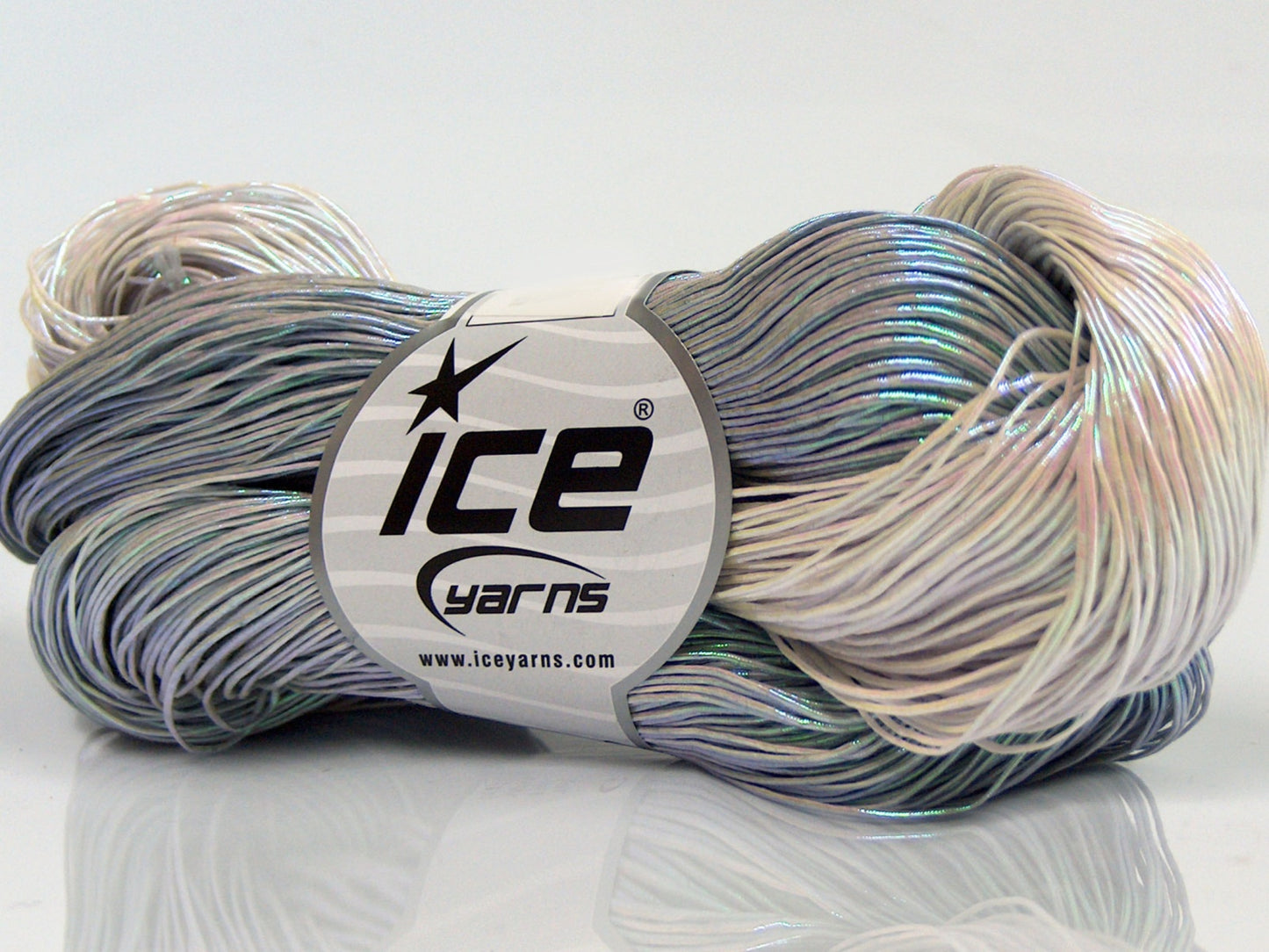 Lot of 3 x 100gr Skeins Ice Yarns HAND PAINTED COTTON (40% Cotton) Yarn Light Grey