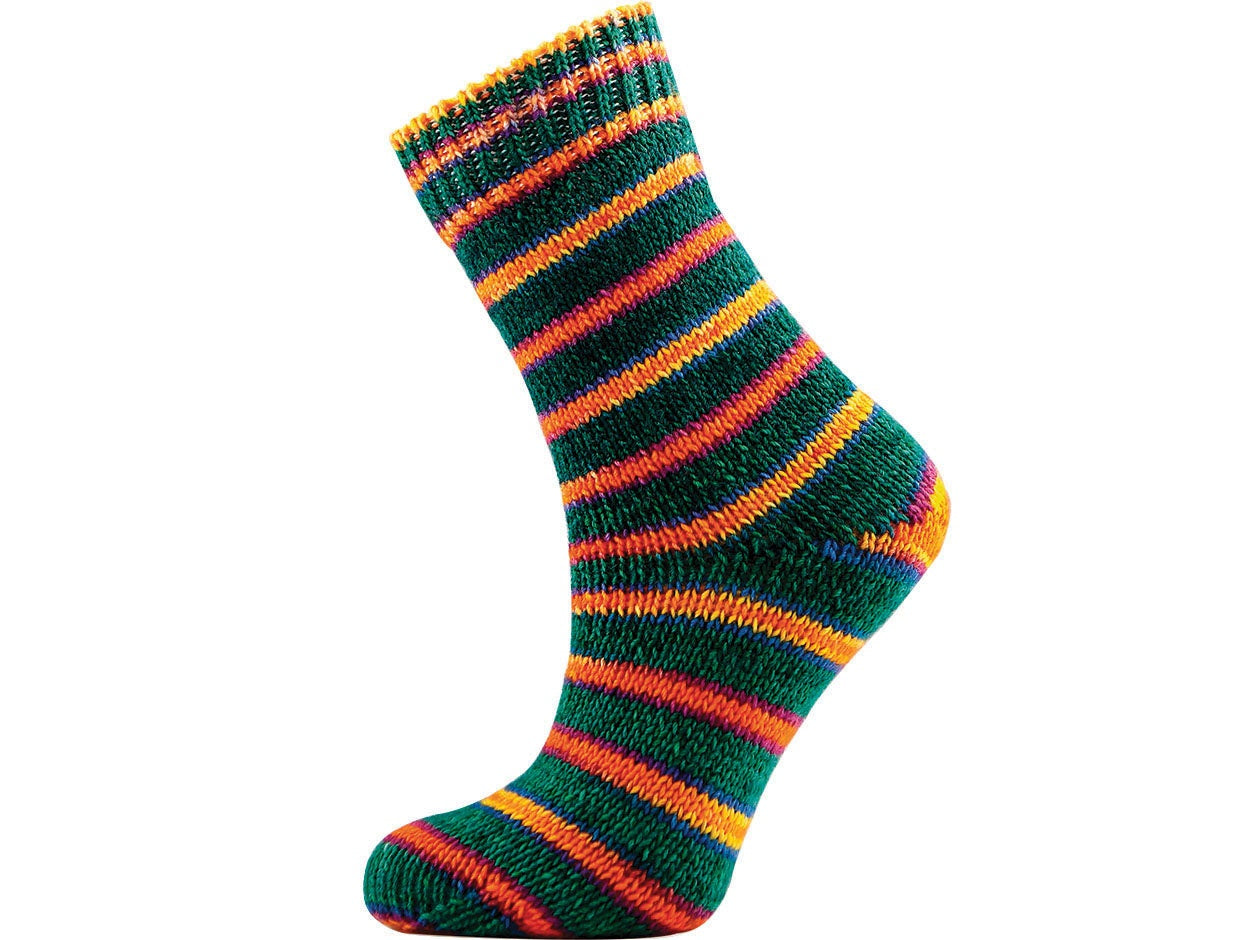 Lot of 2 x 100gr Skeins Ice Yarns HAND DYED SOCK MERINO (75% Superwash Merino Wool) Yarn Green Orange Yellow Gold Purple Fuchsia