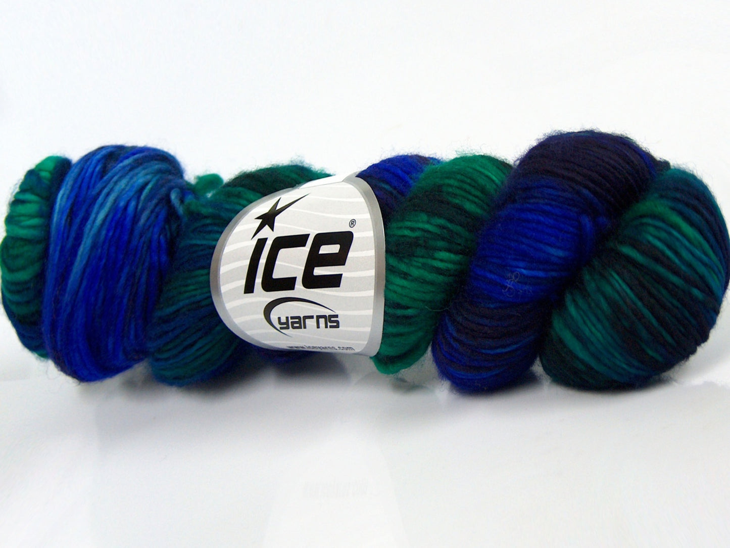 Lot of 2 x 100gr Skeins Ice Yarns HAND DYED SUPERWASH MERINO (100% Superwash Merino Wool) Yarn Green Shades Blue Shades Dark Maroon