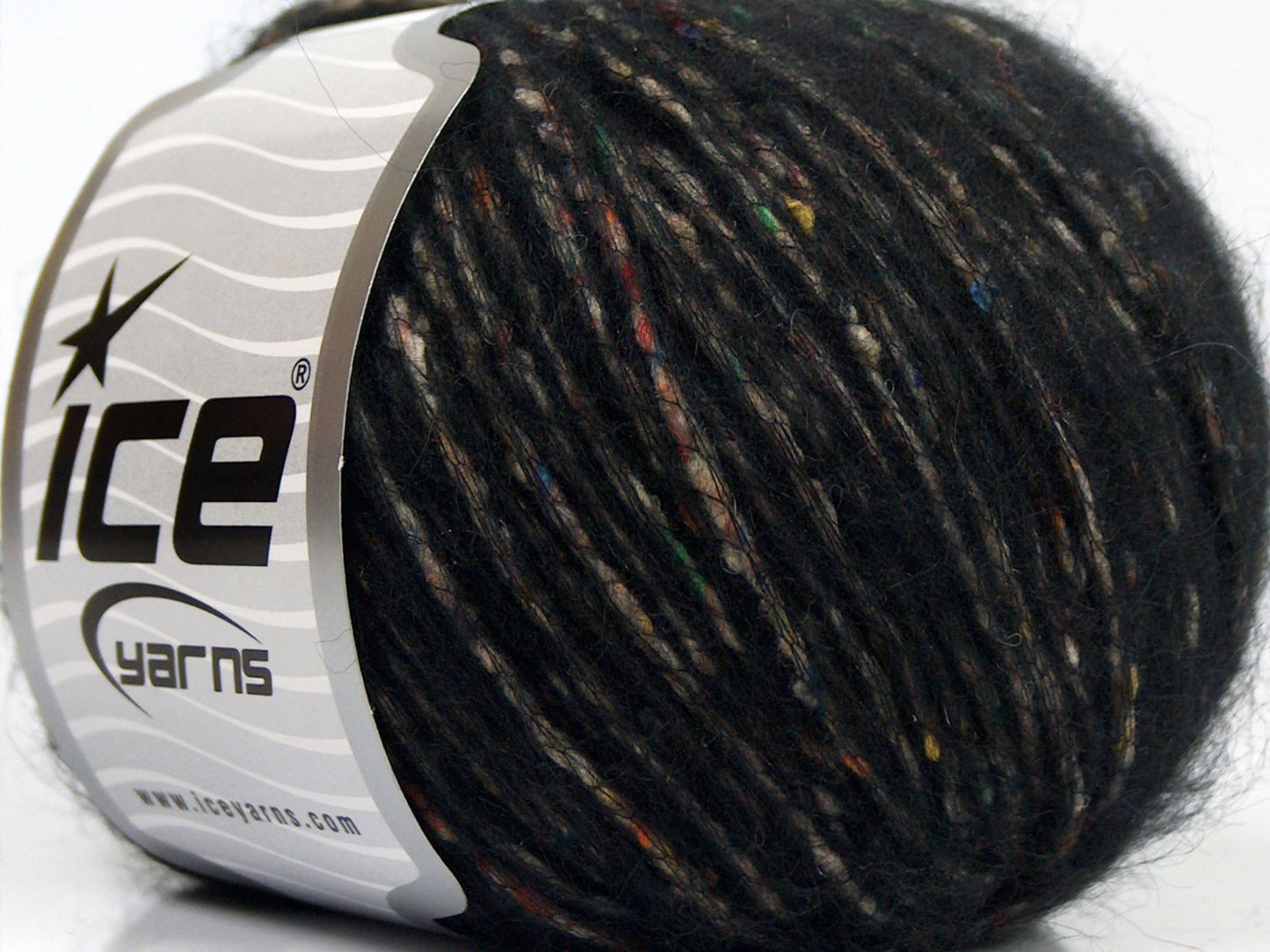 Lot of 8 Skeins Ice Yarns BONBON TWEED (10% Silk 30% Wool) Yarn Black