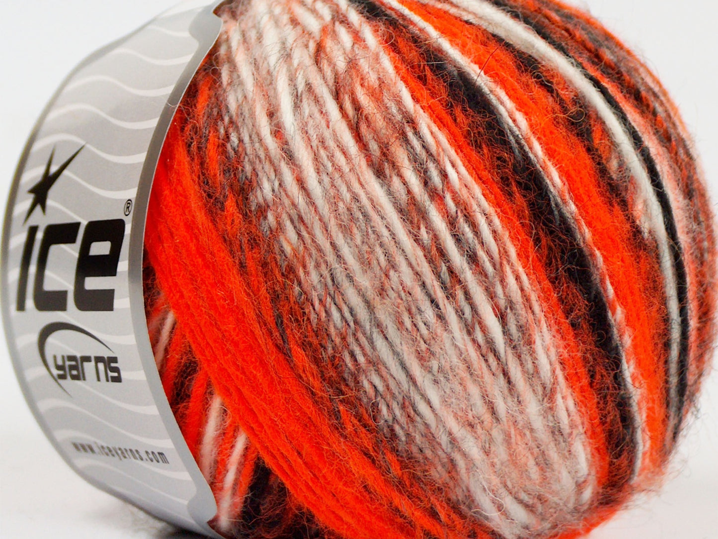 Lot of 8 Skeins Ice Yarns ALPACA DELUXE (20% Alpaca 50% Wool) Yarn Neon Orange Black Grey White