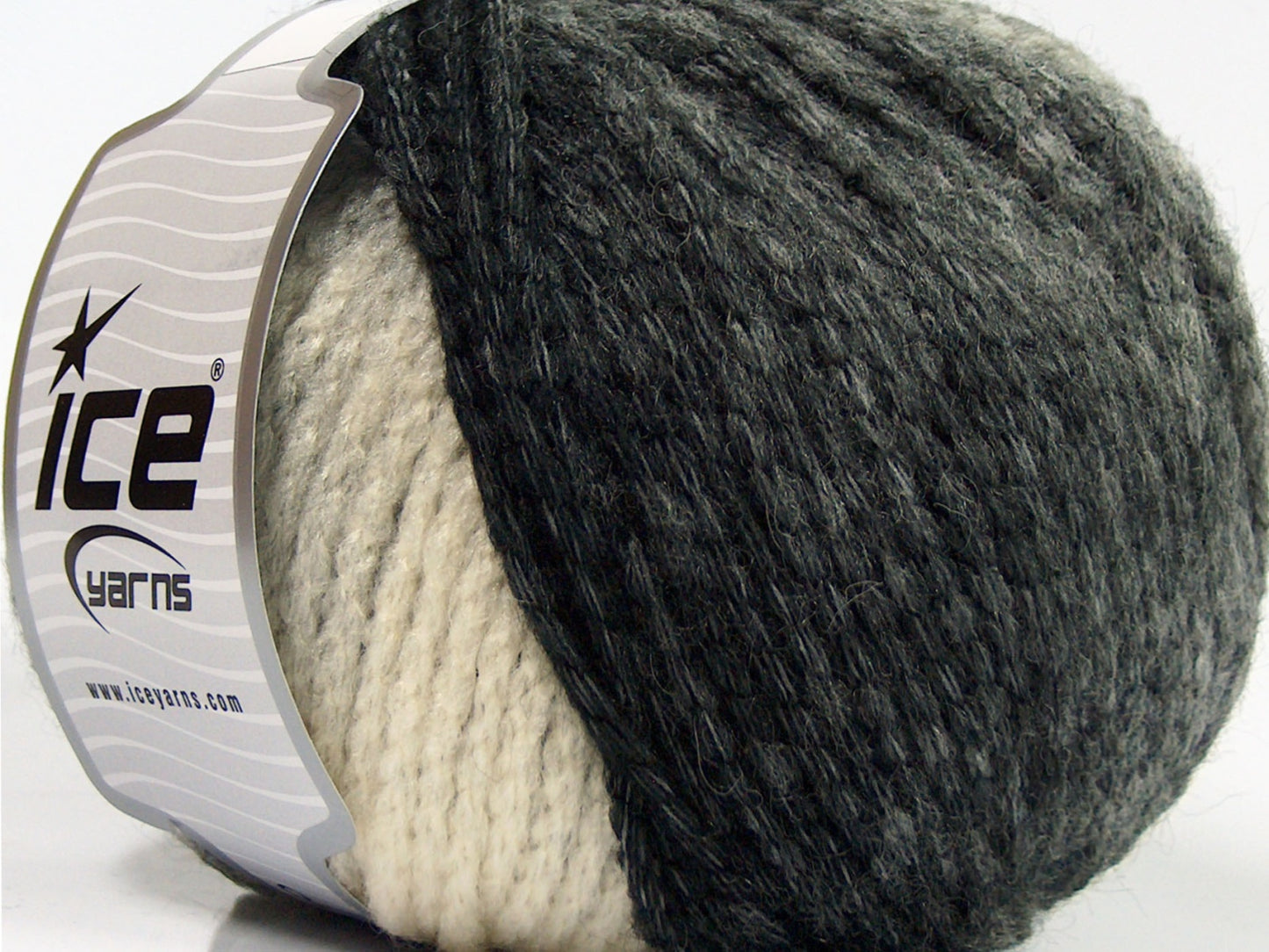 Lot of 4 x 100gr Skeins Ice Yarns NORDIC (23% Wool) Yarn Black Grey Cream