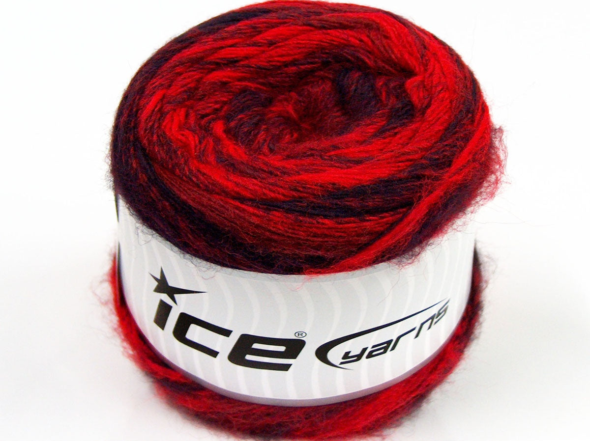 Lot of 2 x 150gr Skeins Ice Yarns SALE CAKES YARN (20% Alpaca 50% Wool) Yarn Red Shades Black