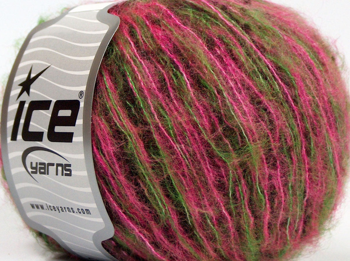 Lot of 8 Skeins Ice Yarns SALE LUXURY-PREMIUM (10% Alpaca 22% Wool) Yarn Pink Green Dark Brown