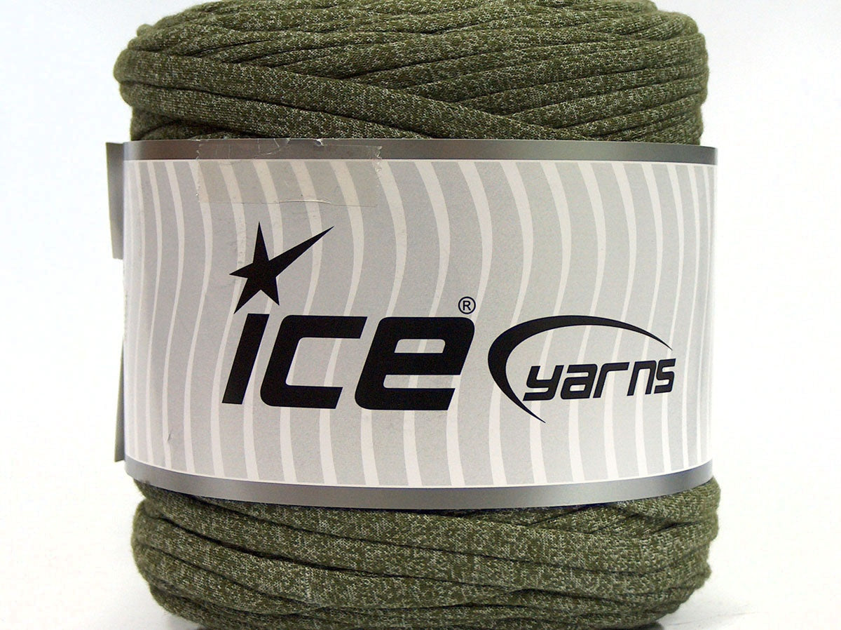 600 gr ICE YARNS UPCYCLED FABRIC 600 (95% Cotton 5% Elastan) Yarn Green