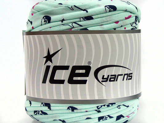 600 gr ICE YARNS UPCYCLED FABRIC 600 (95% Cotton 5% Elastan) Yarn Mint Green