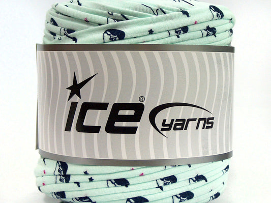 600 gr ICE YARNS UPCYCLED FABRIC 600 (95% Cotton 5% Elastan) Yarn Mint Green