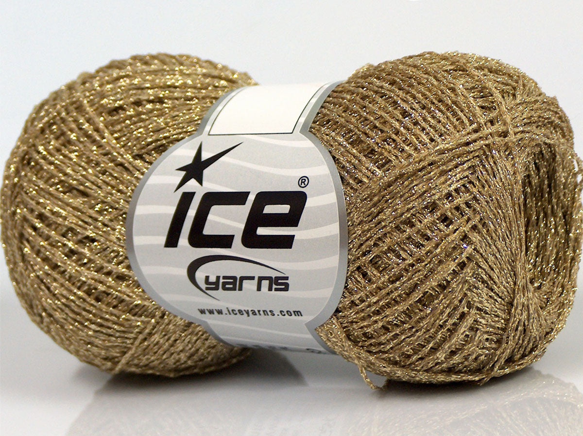 Lot of 8 Skeins Ice Yarns SALE METALLIC Hand Knitting Yarn Gold
