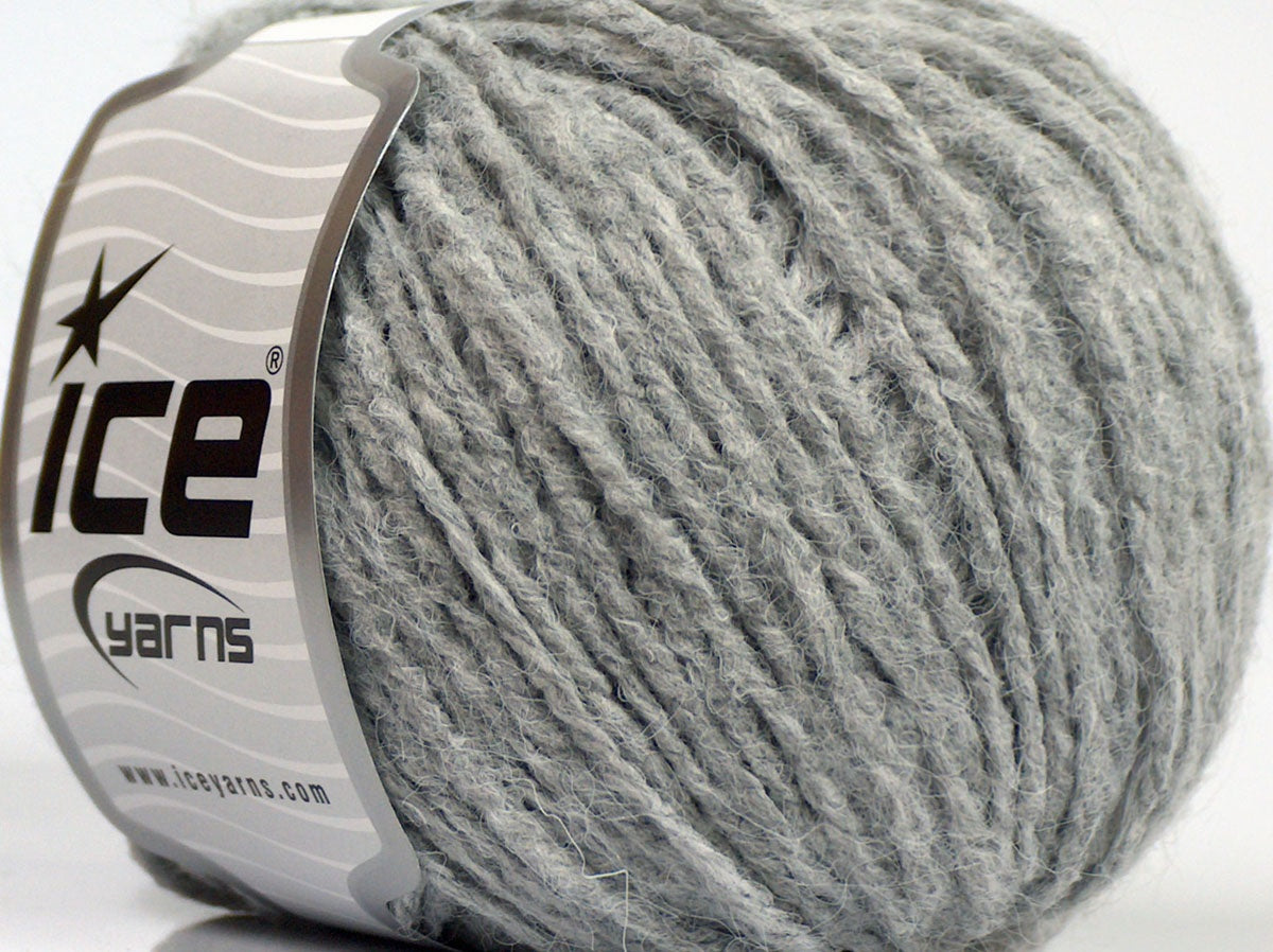 Lot of 8 Skeins Ice Yarns MACARON (3% Elastan) Hand Knitting Yarn Light Grey