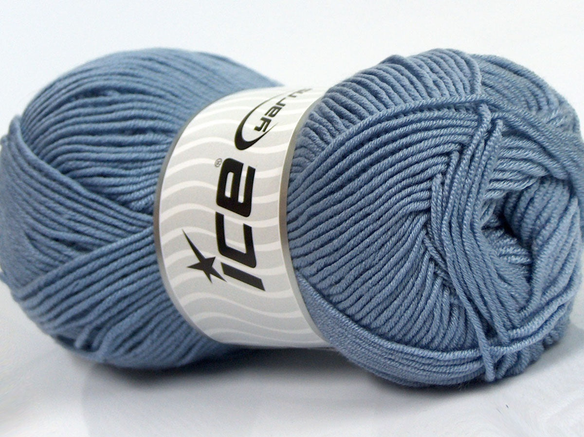 Lot of 4 x 100gr Skeins Ice Yarns SALE PLAIN Hand Knitting Yarn Light Blue