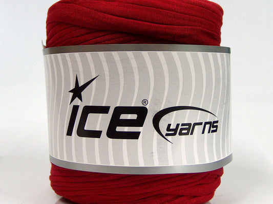 600 gr ICE YARNS UPCYCLED FABRIC 600 (95% Cotton 5% Elastan) Yarn Red