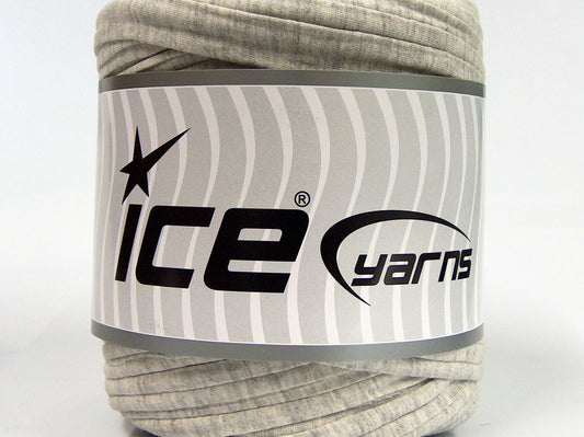 600 gr ICE YARNS UPCYCLED FABRIC 600 (95% Cotton 5% Elastan) Yarn Light Grey Cream