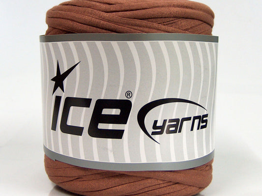 700 gr ICE YARNS UPCYCLED FABRIC 700 (95% Cotton 5% Elastan) Yarn Brown