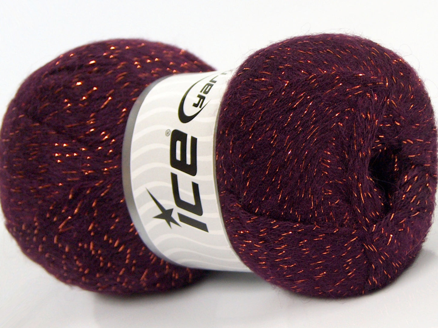 Lot of 4 x 100gr Skeins Ice Yarns ELITE SHAWL GLITZ (10% Mohair 10% Wool) Yarn Dark Purple