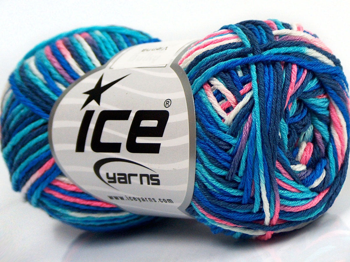 Lot of 8 Skeins Ice Yarns VIENNA Hand Knitting Yarn Blue Shades Pink Shades