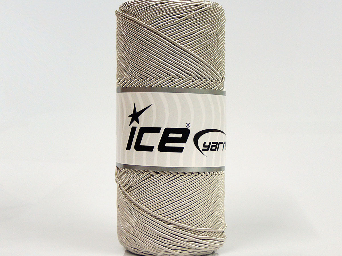 Lot of 2 x 200gr Skeins Ice Yarns SHINY COTTON (30% Cotton) Yarn Light Grey