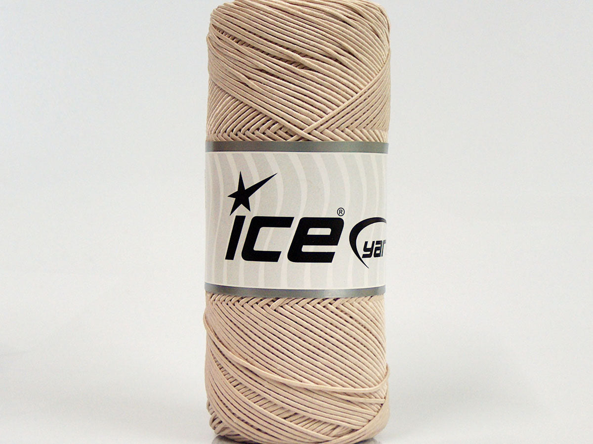 Lot of 2 x 200gr Skeins Ice Yarns SHINY COTTON (30% Cotton) Yarn Beige