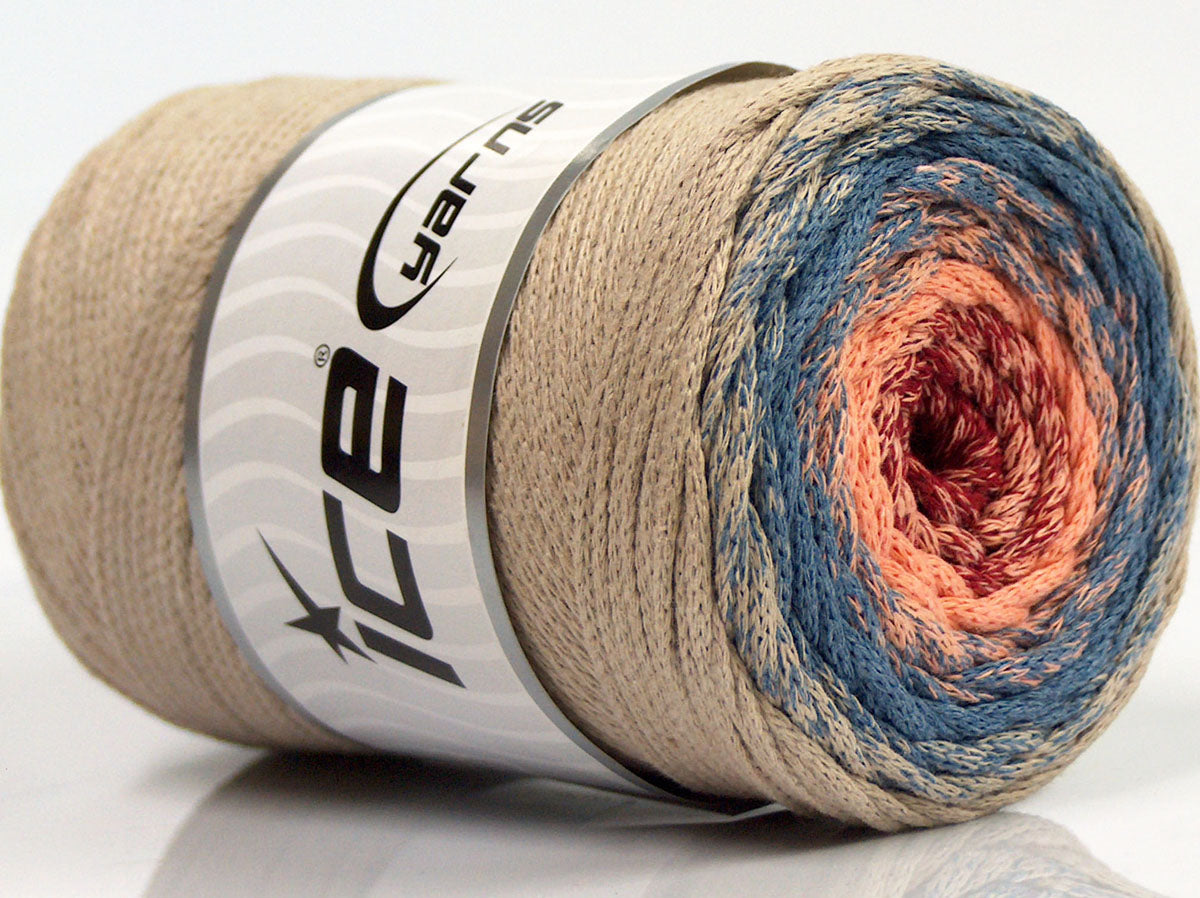 250 gr ICE YARNS MACRAME COTTON MAGIC (100% Cotton) Yarn Beige Blue Salmon Light Burgundy