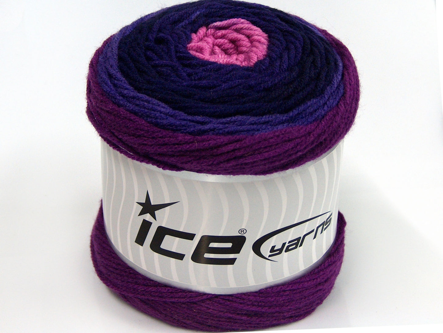 Lot of 2 x 200gr Skeins Ice Yarns CAKES COLOR Hand Knitting Yarn Purple Shades