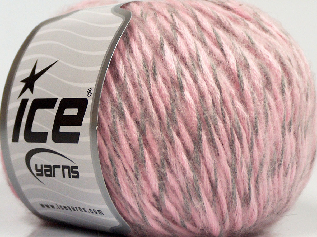 Lot of 8 Skeins Ice Yarns SALE WINTER (12% Wool) Yarn Light Grey Light pink