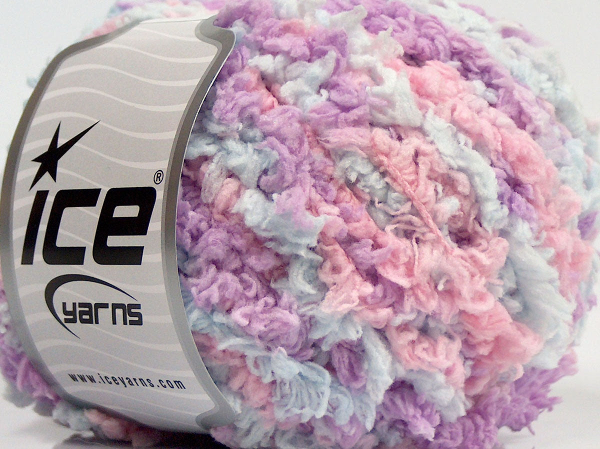 Lot of 8 Skeins Ice Yarns SALE EYELASH Yarn Baby Pink Baby Blue Light Lilac